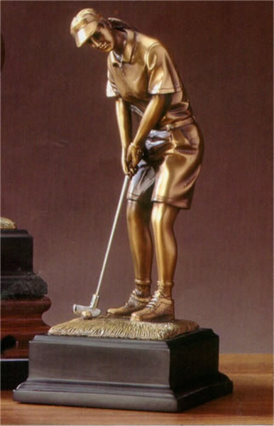 Lady Golfer Sculpture 10.5 " High